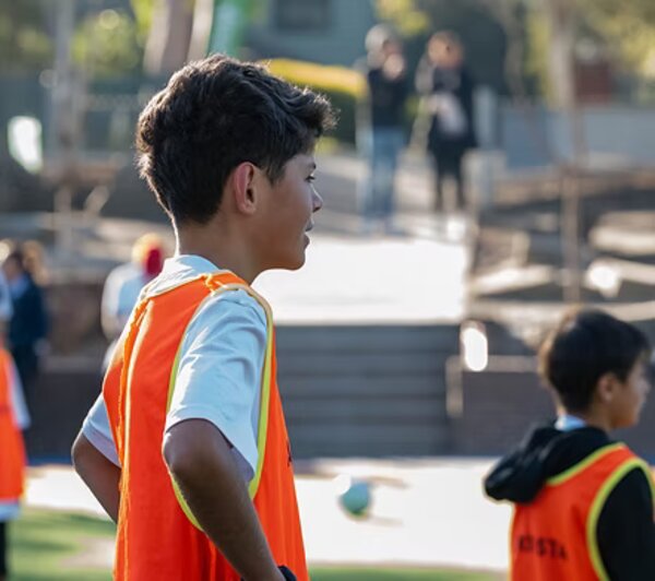 Junior Academy player focused at training session