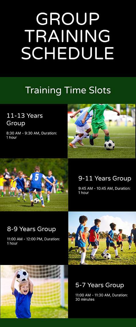 NEXTGEN Football Academy 2026 Group Training Schedule